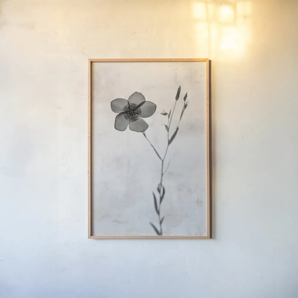Wonderful Wildflowers XIV Neutral by Deborah Revell. shown as a paper print in a natural frame. Available as a archival giclee rolled canvas, fine art paper, or poster print. SKU 93958h.