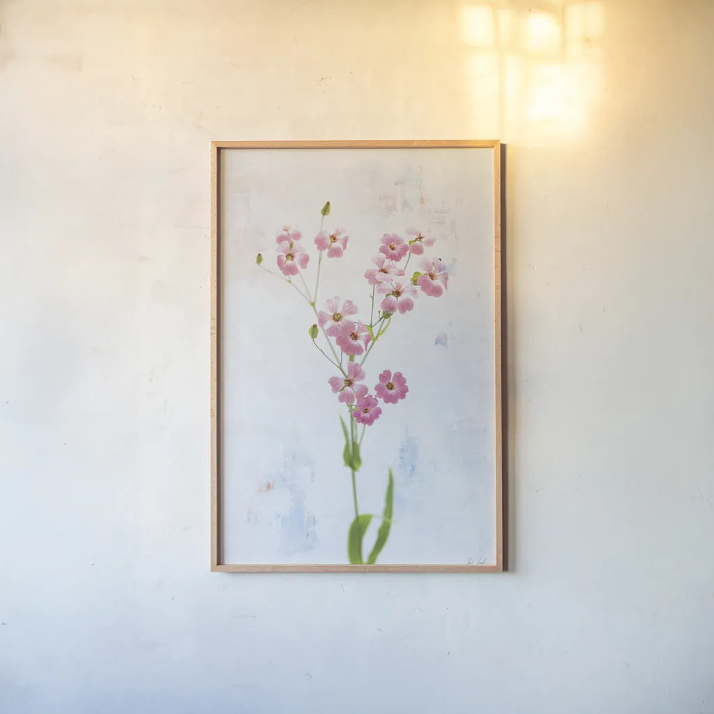 Wonderful Wildflowers XV by Deborah Revell. shown as a paper print in a natural frame. Available as a archival giclee rolled canvas, fine art paper, or poster print. SKU 93942h.