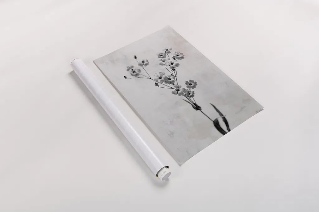 Wonderful Wildflowers XV Neutral by Deborah Revell. shown as a rolled paper print. Available as archival giclee rolled canvas, fine art paper, or poster print. SKU 93959h.