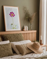 Wonderful Wildflowers XVI by Deborah Revell. shown as a paper print in a natural frame. Available as a archival giclee rolled canvas, fine art paper, or poster print. SKU 93943h.