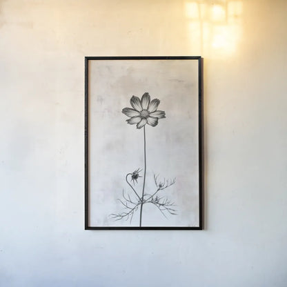 Wonderful Wildflowers XVI Neutral by Deborah Revell. shown as a paper print in a black flame. Available as a archival giclee rolled canvas, fine art paper, or poster print. SKU 93960h.