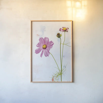 Wonderful Wildflowers XVII by Deborah Revell. shown as a paper print in a natural frame. Available as a archival giclee rolled canvas, fine art paper, or poster print. SKU 93944h.