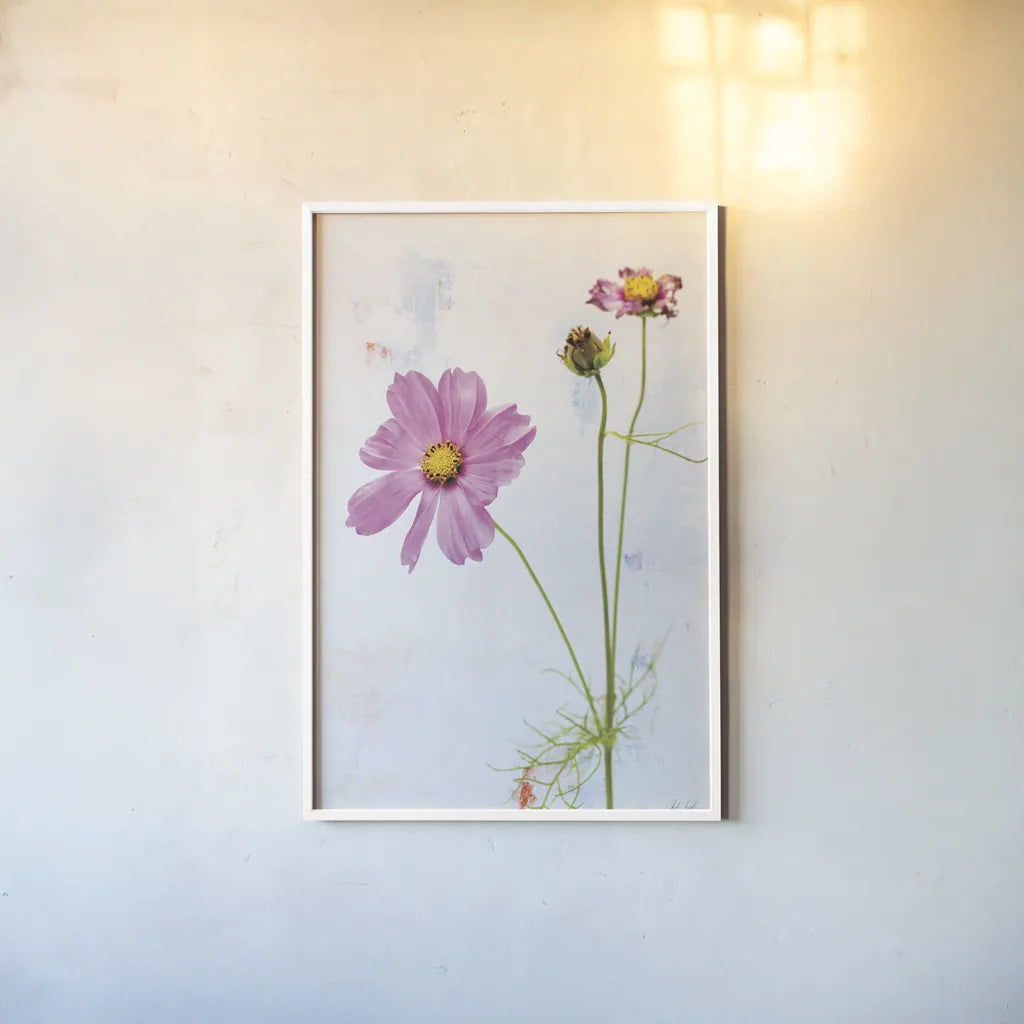 Wonderful Wildflowers XVII by Deborah Revell. shown as a paper print in a white frame. Available as a archival giclee rolled canvas, fine art paper, or poster print. SKU 93944h.