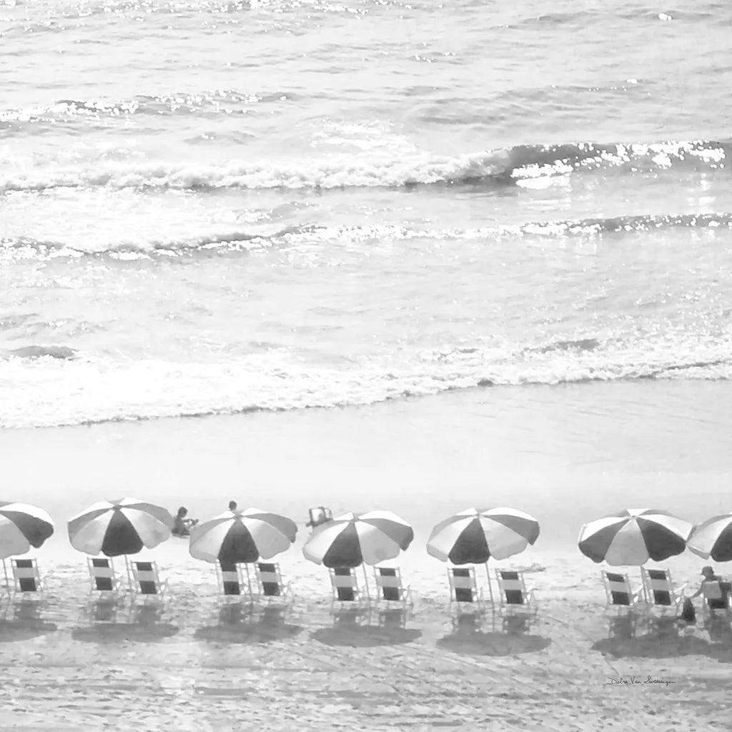 A Day At The Beach BW Crop by Debra Van Swearingen. SKU 77150a. Archival Giclee Fine art print for wall decor.
