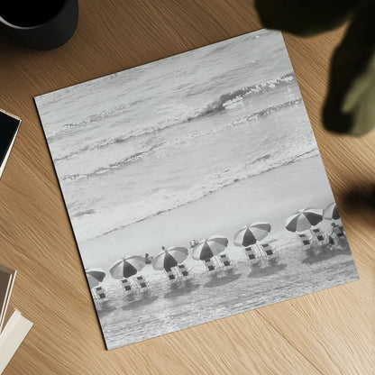 A Day At The Beach BW Crop by Debra Van Swearingen. Shown as a detailed flat fine art print, highlighting archival giclee quality. Available as an archival giclee rolled canvas, fine art paper, or poster print. SKU 77150a.