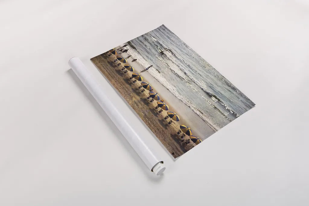 A Day at the Beach by Debra Van Swearingen. shown as a rolled paper print. Available as archival giclee rolled canvas, fine art paper, or poster print. SKU 47846i.