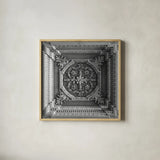 Architectural Design I by Debra Van Swearingen. Shown in a natural wood glass frame for a timeless modern aesthetic. Available as an archival giclee rolled canvas, fine art paper, or poster print. SKU 81253a.