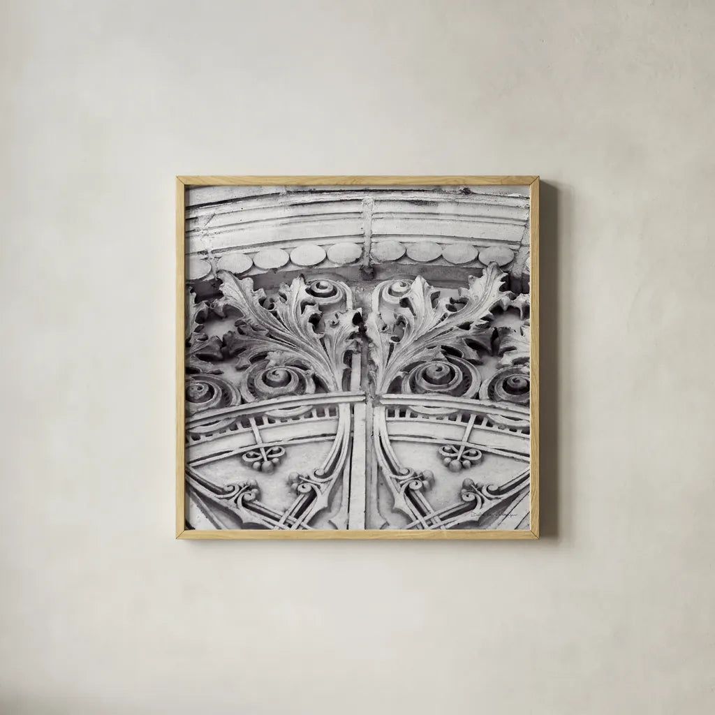 Architectural Design II by Debra Van Swearingen. Shown in a natural wood glass frame for a timeless modern aesthetic. Available as an archival giclee rolled canvas, fine art paper, or poster print. SKU 81254a.