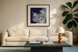 Aspire Blueprint Crop by Debra Van Swearingen. Displayed in a glass frame with matte in a clean modern living room. Available as an archival giclee rolled canvas, fine art paper, or poster print. SKU 18376a.