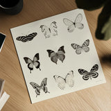 Butterfly BW 9 Patch by Debra Van Swearingen. Shown as a detailed flat fine art print, highlighting archival giclee quality. Available as an archival giclee rolled canvas, fine art paper, or poster print. SKU 27672a.