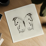 Butterfly IV BW by Debra Van Swearingen. Shown as a detailed flat fine art print, highlighting archival giclee quality. Available as an archival giclee rolled canvas, fine art paper, or poster print. SKU 25725a.