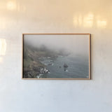 Coastal Fog I by Debra Van Swearingen. shown as a paper print in a natural frame. Available as a archival giclee rolled canvas, fine art paper, or poster print. SKU 81259i.