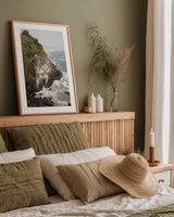 Coastal Fog III by Debra Van Swearingen. shown as a paper print in a natural frame. Available as a archival giclee rolled canvas, fine art paper, or poster print. SKU 81261h.