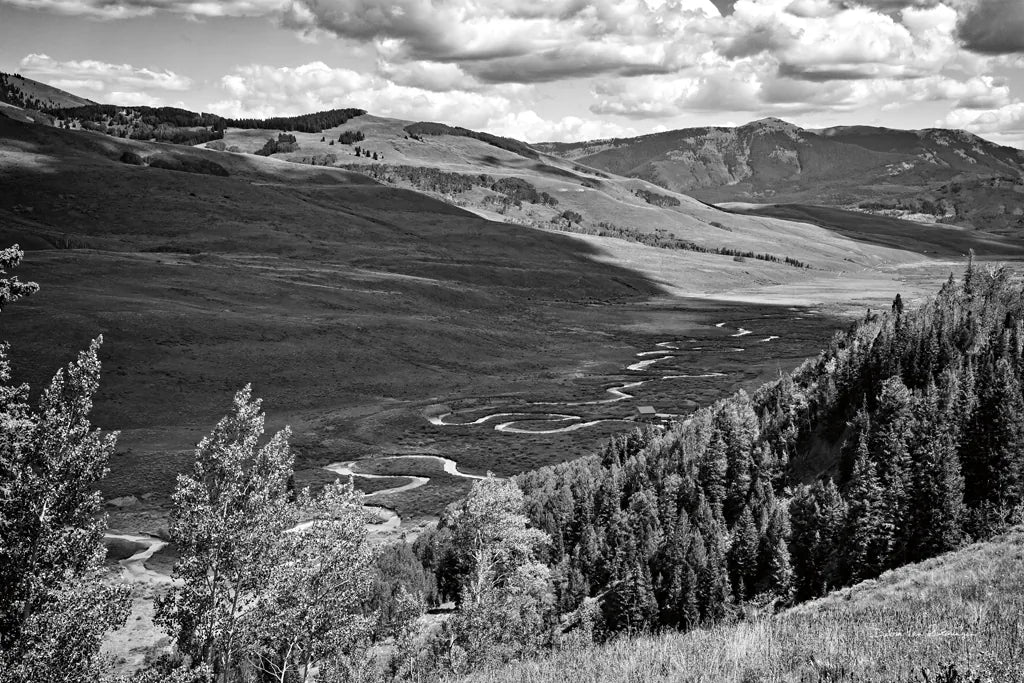 Colorado Valley BW by Debra Van Swearingen. SKU 82776i. Archival Giclee Fine art print for wall decor.