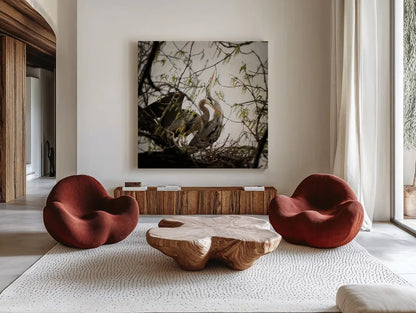 Connection by Debra Van Swearingen. Shown as extra-large giant wall art in a modern living room. Available as an archival giclee rolled canvas, fine art paper, or poster print. SKU 63819a.