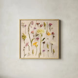 Cottage Floral II No Shell by Debra Van Swearingen. Shown in a natural wood glass frame for a timeless modern aesthetic. Available as an archival giclee rolled canvas, fine art paper, or poster print. SKU 87617a.