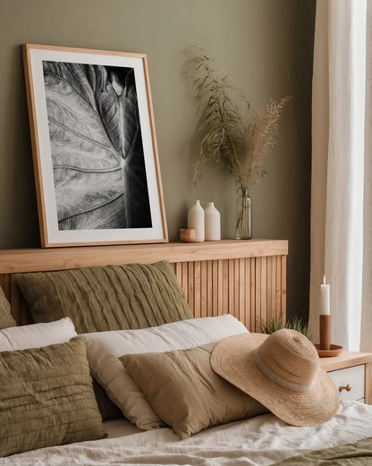 Elephant Ear I by Debra Van Swearingen. shown as a paper print in a natural frame. Available as a archival giclee rolled canvas, fine art paper, or poster print. SKU 55160h.