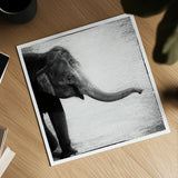 Elephant II by Debra Van Swearingen. Shown as a detailed flat fine art print, highlighting archival giclee quality. Available as an archival giclee rolled canvas, fine art paper, or poster print. SKU 20878a.