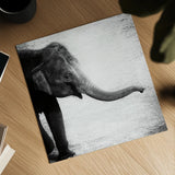 Elephant II No Border by Debra Van Swearingen. Shown as a detailed flat fine art print, highlighting archival giclee quality. Available as an archival giclee rolled canvas, fine art paper, or poster print. SKU 41815a.