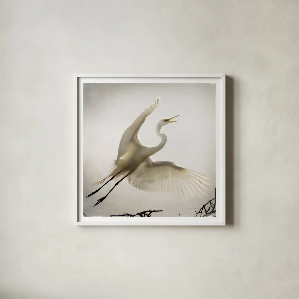 Emergence by Debra Van Swearingen. Shown in a crisp white glass frame for a clean and minimalist style. Available as an archival giclee rolled canvas, fine art paper, or poster print. SKU 63781a.