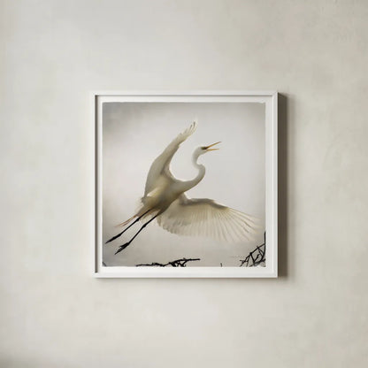 Emergence by Debra Van Swearingen. Shown in a crisp white glass frame for a clean and minimalist style. Available as an archival giclee rolled canvas, fine art paper, or poster print. SKU 63781a.
