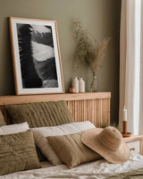 Feather Shadow III by Debra Van Swearingen. shown as a paper print in a natural frame. Available as a archival giclee rolled canvas, fine art paper, or poster print. SKU 55156h.