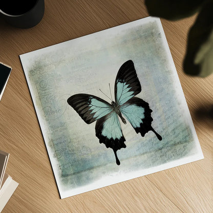 Floating Butterfly III by Debra Van Swearingen. Shown as a detailed flat fine art print, highlighting archival giclee quality. Available as an archival giclee rolled canvas, fine art paper, or poster print. SKU 25792a.