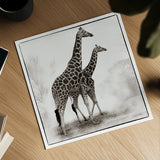 Giraffe II by Debra Van Swearingen. Shown as a detailed flat fine art print, highlighting archival giclee quality. Available as an archival giclee rolled canvas, fine art paper, or poster print. SKU 17950a.