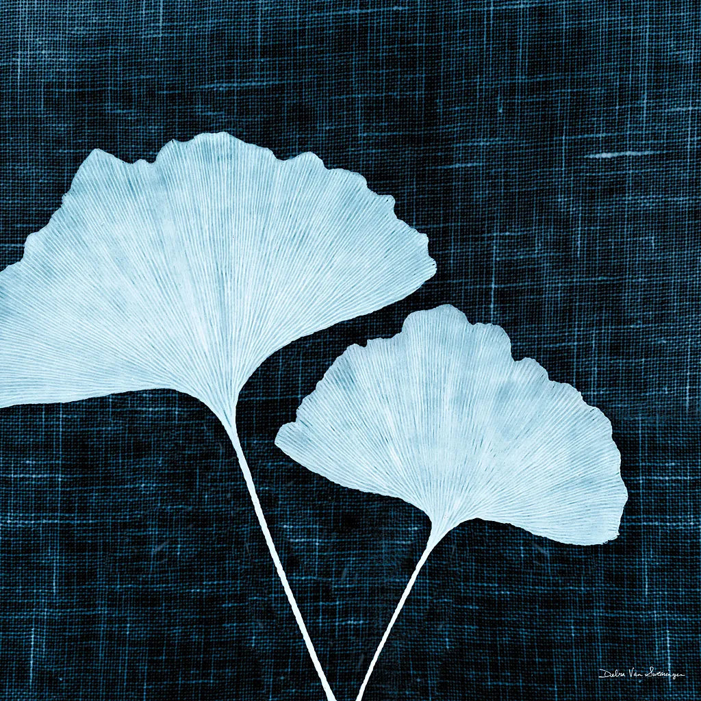 Leaves on Linen I by Debra Van Swearingen. SKU 19426a. Archival Giclee Fine art print for wall decor.