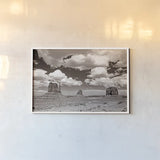 Monument Valley III Sepia by Debra Van Swearingen. shown as a paper print in a white frame. Available as a archival giclee rolled canvas, fine art paper, or poster print. SKU 81271i.