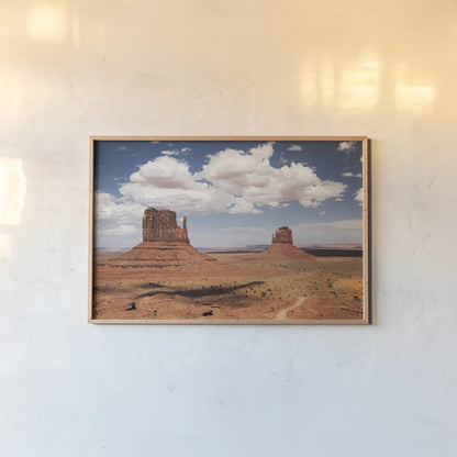 Monument Valley IV by Debra Van Swearingen. shown as a paper print in a natural frame. Available as a archival giclee rolled canvas, fine art paper, or poster print. SKU 81268i.