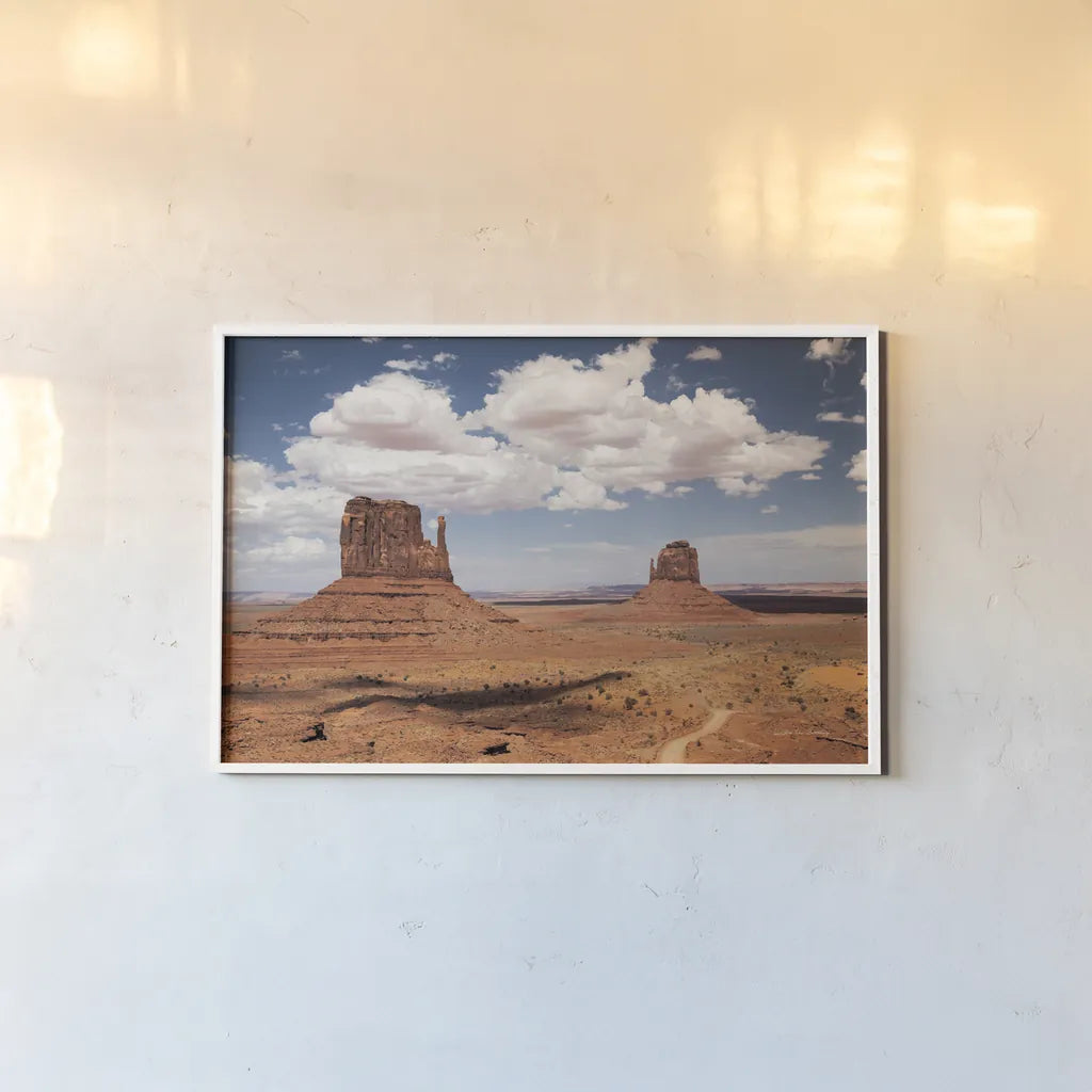 Monument Valley IV by Debra Van Swearingen. shown as a paper print in a white frame. Available as a archival giclee rolled canvas, fine art paper, or poster print. SKU 81268i.