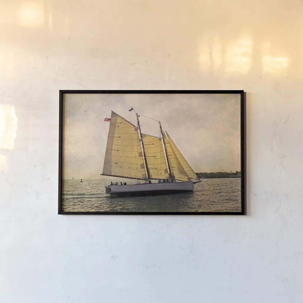 Morning Sail by Debra Van Swearingen. shown as a paper print in a black flame. Available as a archival giclee rolled canvas, fine art paper, or poster print. SKU 47842i.