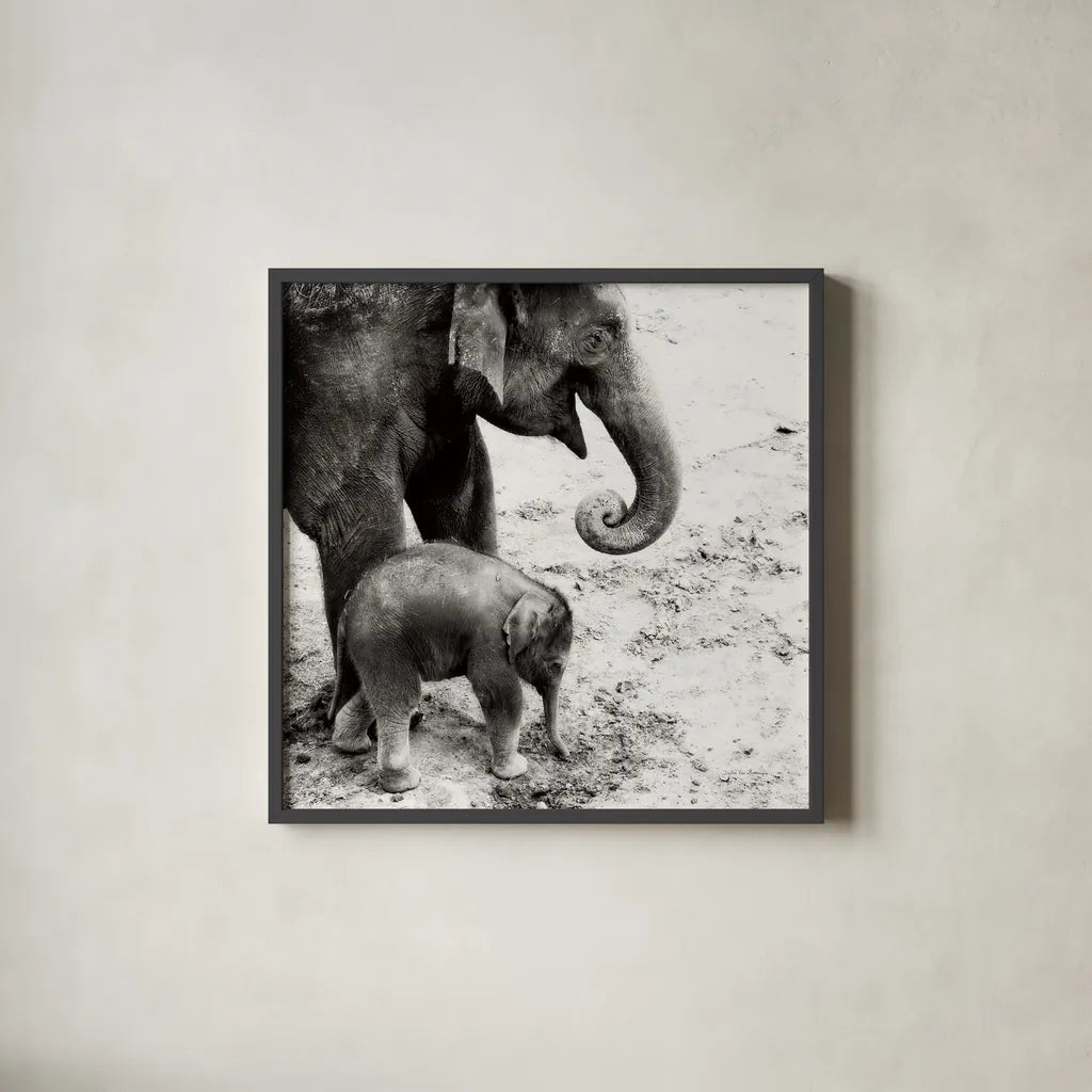 Mother and Daughter by Debra Van Swearingen. Shown in a sleek black glass frame for a contemporary gallery look. Available as an archival giclee rolled canvas, fine art paper, or poster print. SKU 52699a.
