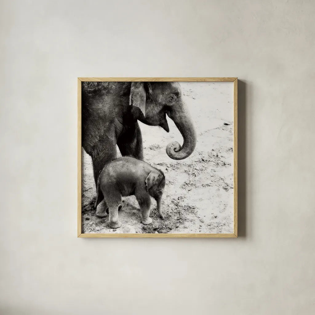 Mother and Daughter by Debra Van Swearingen. Shown in a natural wood glass frame for a timeless modern aesthetic. Available as an archival giclee rolled canvas, fine art paper, or poster print. SKU 52699a.