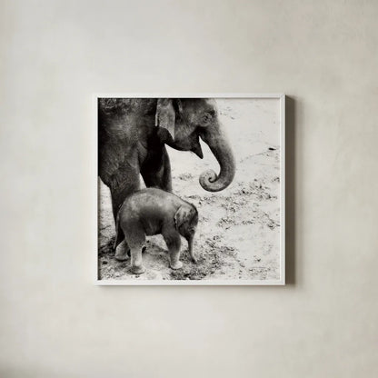 Mother and Daughter by Debra Van Swearingen. Shown in a crisp white glass frame for a clean and minimalist style. Available as an archival giclee rolled canvas, fine art paper, or poster print. SKU 52699a.