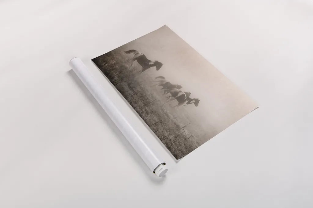 Paint Horses on the Run by Debra Van Swearingen. shown as a rolled paper print. Available as archival giclee rolled canvas, fine art paper, or poster print. SKU 59412i.