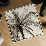 Palm Tree Sepia III by Debra Van Swearingen. Shown as a detailed flat fine art print, highlighting archival giclee quality. Available as an archival giclee rolled canvas, fine art paper, or poster print. SKU 42501a.