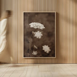 Queen Annes Lace I by Debra Van Swearingen. shown as over sized large wall art. Available as an archival giclee rolled canvas, fine art paper, or poster print. SKU 86785h.