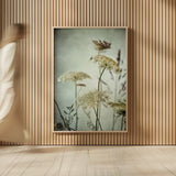 Queen Annes Lace Up Close I by Debra Van Swearingen. shown as over sized large wall art. Available as an archival giclee rolled canvas, fine art paper, or poster print. SKU 90959h.