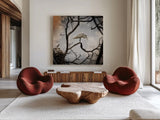 Respite by Debra Van Swearingen. Shown as extra-large giant wall art in a modern living room. Available as an archival giclee rolled canvas, fine art paper, or poster print. SKU 63823a.
