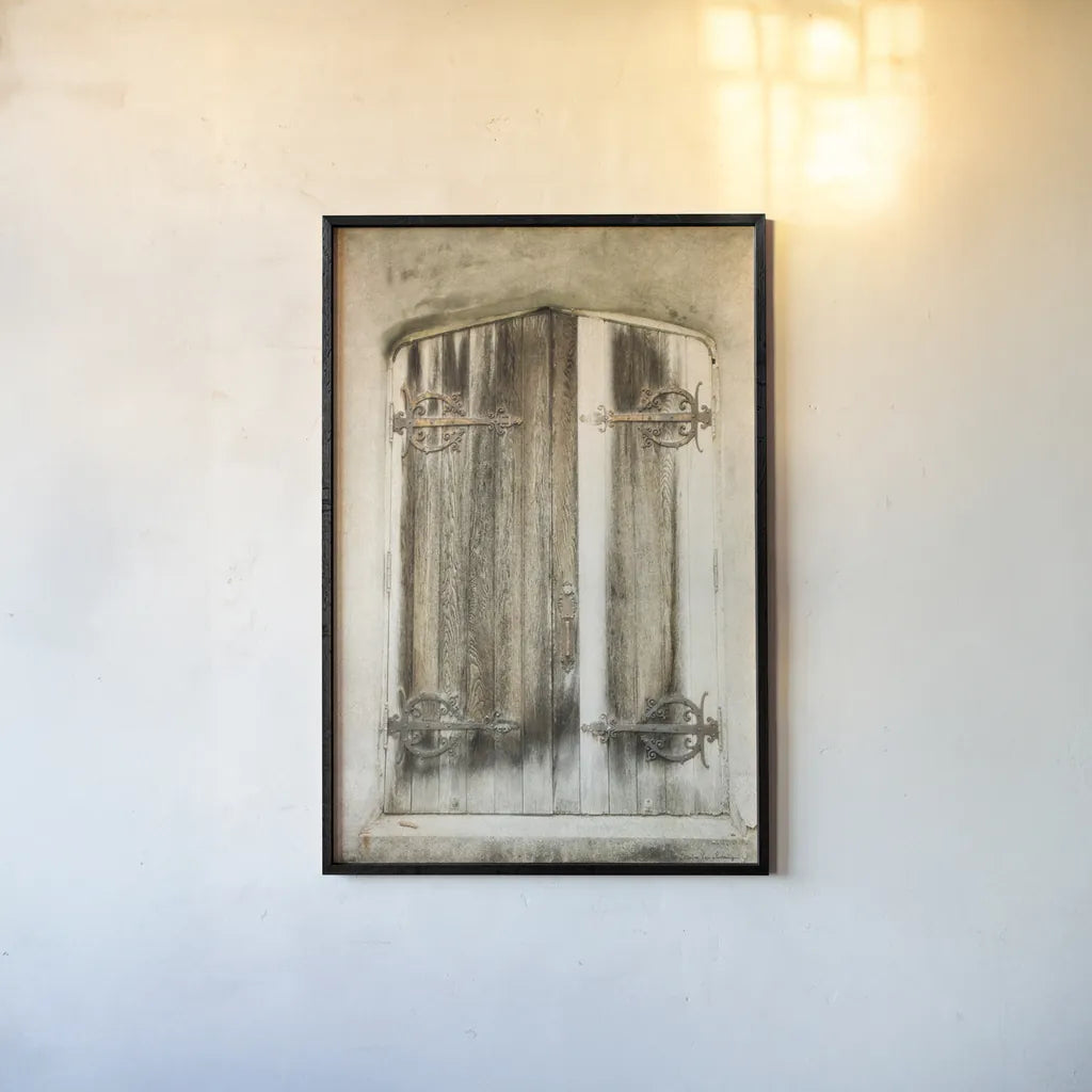 Rustic Door by Debra Van Swearingen. shown as a paper print in a black flame. Available as a archival giclee rolled canvas, fine art paper, or poster print. SKU 88462h.