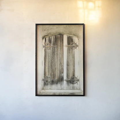 Rustic Door by Debra Van Swearingen. shown as a paper print in a black flame. Available as a archival giclee rolled canvas, fine art paper, or poster print. SKU 88462h.