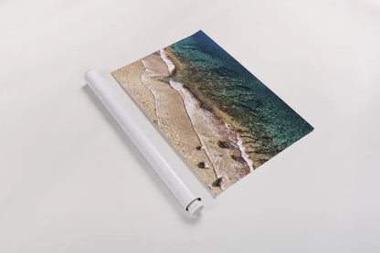 Sand and Sea by Debra Van Swearingen. shown as a rolled paper print. Available as archival giclee rolled canvas, fine art paper, or poster print. SKU 42504i.