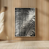 Sunlit Palms II by Debra Van Swearingen. shown as over sized large wall art. Available as an archival giclee rolled canvas, fine art paper, or poster print. SKU 81258h.
