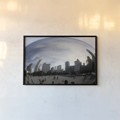 The Bean Chicago by Debra Van Swearingen. shown as a paper print in a black flame. Available as a archival giclee rolled canvas, fine art paper, or poster print. SKU 55174i.