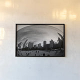 The Bean Chicago BW by Debra Van Swearingen. shown as a paper print in a black flame. Available as a archival giclee rolled canvas, fine art paper, or poster print. SKU 55175i.
