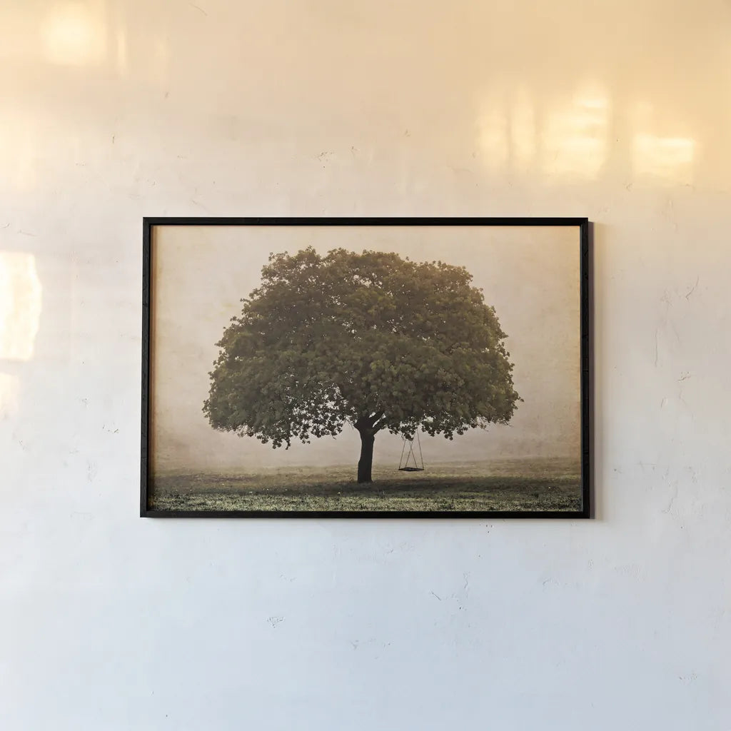 The Hopeful Oak by Debra Van Swearingen. shown as a paper print in a black flame. Available as a archival giclee rolled canvas, fine art paper, or poster print. SKU 45741i.