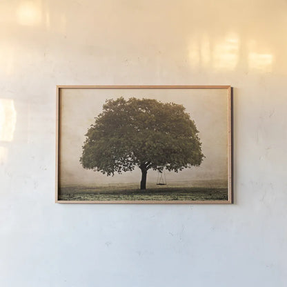 The Hopeful Oak by Debra Van Swearingen. shown as a paper print in a natural frame. Available as a archival giclee rolled canvas, fine art paper, or poster print. SKU 45741i.