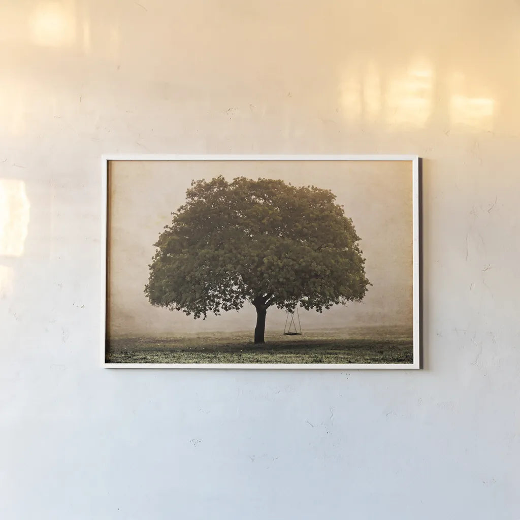 The Hopeful Oak by Debra Van Swearingen. shown as a paper print in a white frame. Available as a archival giclee rolled canvas, fine art paper, or poster print. SKU 45741i.
